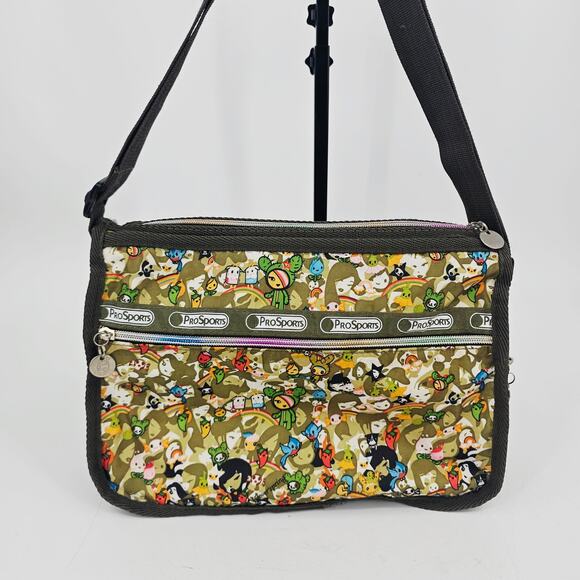 LeSportsac Tokidoki Paint a Rainbow Kawaii Allover Nylon Crossbody Messenger Bag - Picture 3 of 14